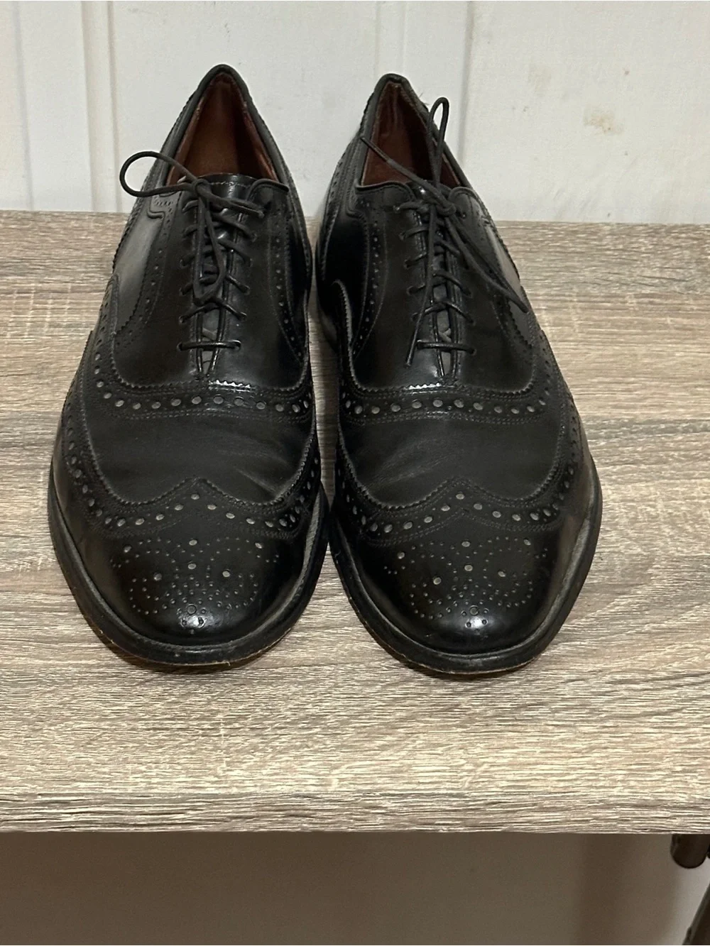 Allen Edmonds McClain‎ Black Leather Wingtip Brogue Oxford Dress Shoes Men 9D